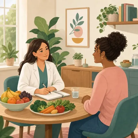 Consulta de nutrição com orientação alimentar